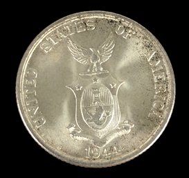 1944-S Philippines 50 Centavos Silver Coin - #S14-F-17