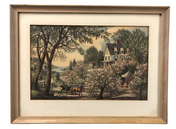 Currier & Ives 'The Season Of Blossoms' Framed Art Print By Fanny Palmer - #A9