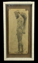 Male Nude Study Charcoal On Paper, Signed Sascha Maurer (German-American, 1891-1961) - #2