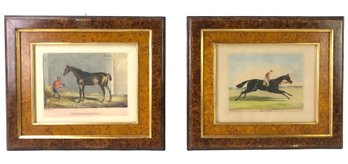 Antique Equestrian Hand Colored Engravings - #S12-2