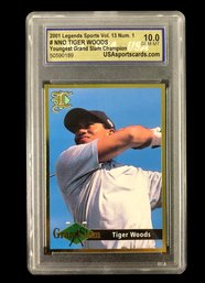 2001 Legends Sports Vol. 13 #NNO Tiger Woods Youngest Grand Slam Champ., GEM MINT 10 - #FS-6