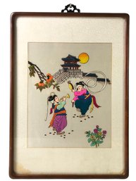Framed Chinese Crewel Embroidery - #A2