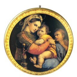 Artigianato TOSCANO Italy Madonna & Child With St. John The Baptist Plaque - #RBW-W