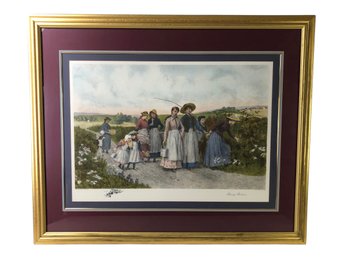 'Berry Pickers' Framed Art Print By Jennie Augusta Brownscombe - #SW-7