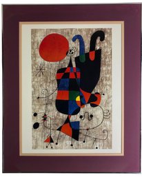 Joan Miro 'Upside-Down Figures' Framed Art Poster - #SW-6