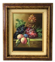 Framed Still Life Oil On Canvas Painting, Signed - #C3