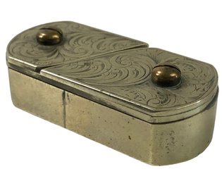 English Engraved Brass Trick Safe / Trinket Box - #JC-L