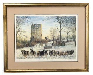 Bronllys Castle Framed Art Print, Signed Alex Williams (United Kingdom, B. 1942) - #B1