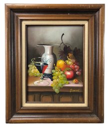 Signed Still Life Oil On Canvas Painting - #B-4