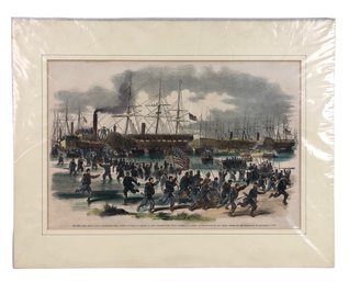 Civil War Hand Colored Engraving, 'The Great Naval Expedition' - #S28-3