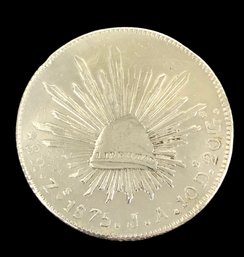 1875 Mexico First Republic 8 Reales Silver Coin - #JC-B