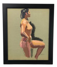 Female Nude Study Gouache, Signed Sascha Maurer (German-American, 1891-1961) - #R3