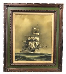 Clipper Ship Oil On Canvas Painting, Signed Renato Longanesi - #SW-7W