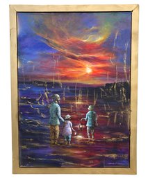 Coastal Sunset Oil On Canvas Painting,  Signed L. Mario Rivera (b. 1953 Philippines) - #SW-6