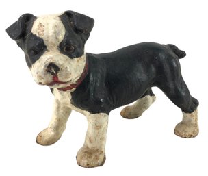 Antique Hubley Cast Iron Boston Terrier Standing Puppy Doorstop - #FS-4