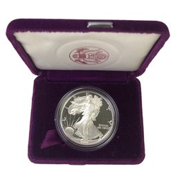 1991 American Eagle One Ounce Proof Silver Bullion One Dollar Coin With Original Case - #S11-5