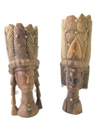 Pair Of Carved African Wood Statues - #S8-2