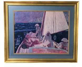 'Signac And His Friends Sailing' Framed Art Print By Pierre Bonnard - #SW-3
