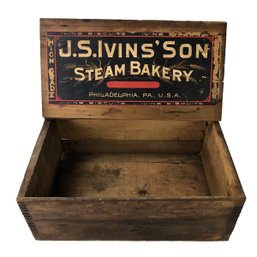 Antique J.S. Ivins' Son Steam Bakery Biscuit Display Box - #S17-2