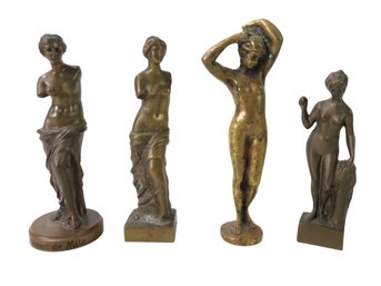 Collection Of Brass & Bronze Venus De Milo & Female Nude Figurines - #FS-6