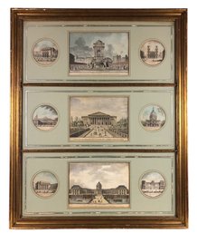 19th Century French Architectural Color Etchings By Jean-Francois Janinet & J.B. Chapuy - #BR