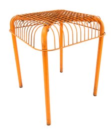 Vintage IKEA Vasteron Orange Wire Stool - #S10-4