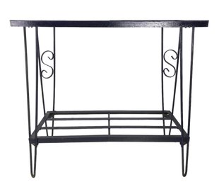 Vintage Art Deco Wrought Iron Fish Tank Stand - #FF