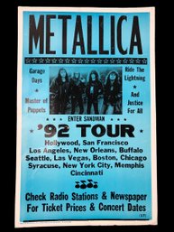 Metallica 1992 Enter Sandman Concert Tour Poster By Tribune Showprint Inc. - #S8-4