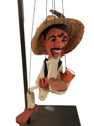 Vintage Hand Painted Mexican Bandito Marionette Puppet - #S18-3