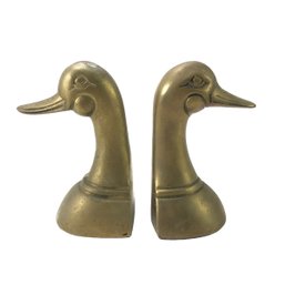 Vintage Brass Duck Bookends - #S7-4