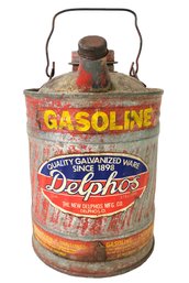 Vintage Delphos Mfg. Co. Galvanized 1-Gallon Gasoline Can - #S23-5