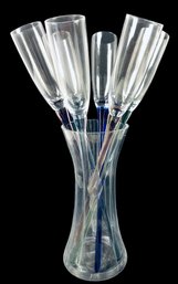 Artland Celebration Collection Hand Blown Champagne Flutes & Vase - #S10-1