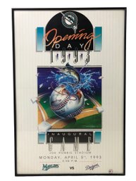 Limited Edition Florida Marlins Inaugural Game Poster With Certificate Of Authenticity - #A3