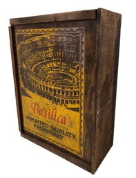 Vintage Italian Basilica Olive Oil Wood Crate / Box - #S6-2