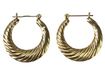 14K Yellow Gold Hoop Earrings - #JC-B