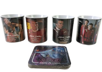 1982 Vintage Star Trek II Wrath Of Khan Coffee Mugs & 1997 U.S.S. Enterprise Coasters - #S10-3