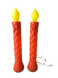 Vintage Blow Mold Candles By Union Products (Set Of 2) - #S5-F