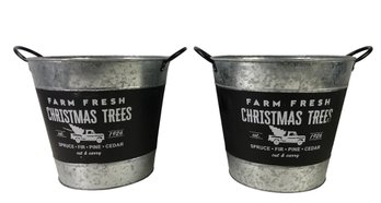 Farm Fresh Christmas Trees Planter Buckets (Set Of 2) - #S18-1