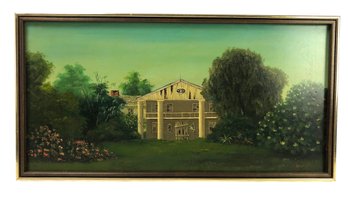 Southern Plantation Landscape Oil On Canvas Painting, Signed Grant - #B3