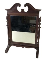 Antique John Wanamaker Carved Mahogany Shaving Mirror - #S10-4