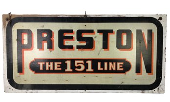 Vintage Preston 'The 151 Line' Trucking Company Wood Hanging Sign - #SW-1