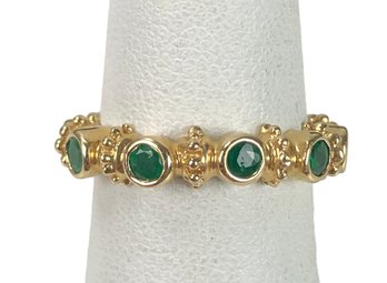 14K Yellow Gold & Emerald Eternity Band, Size 6-1/4 - #JC-B