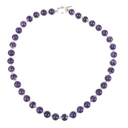 Metropolitan Museum Of Art Beaded Amethyst & Sterling Silver Necklace - #JC-L