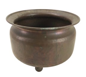 Large Hammered Copper Footed Planter / Jardiniere - #S9-5