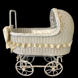 Vintage Wicker Doll Carriage - #S19-4