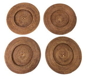 Round Rattan Charger Plates, (Set Of 4) - #S14-3