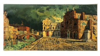 Venetian Impressionist Oil On Canvas Painting, Signed - #B2