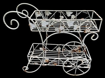 Vintage Wrought Iron Garden Planter Cart - #BR-4