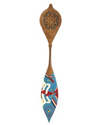 Maori, New Zealand Hand Painted Wood Ceremonial Dance Paddle - #S13-2