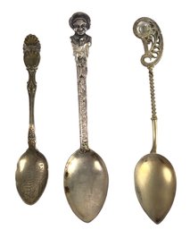 Collection Of Antique Sterling Silver Souvenir & Tea Spoons - #JC-R